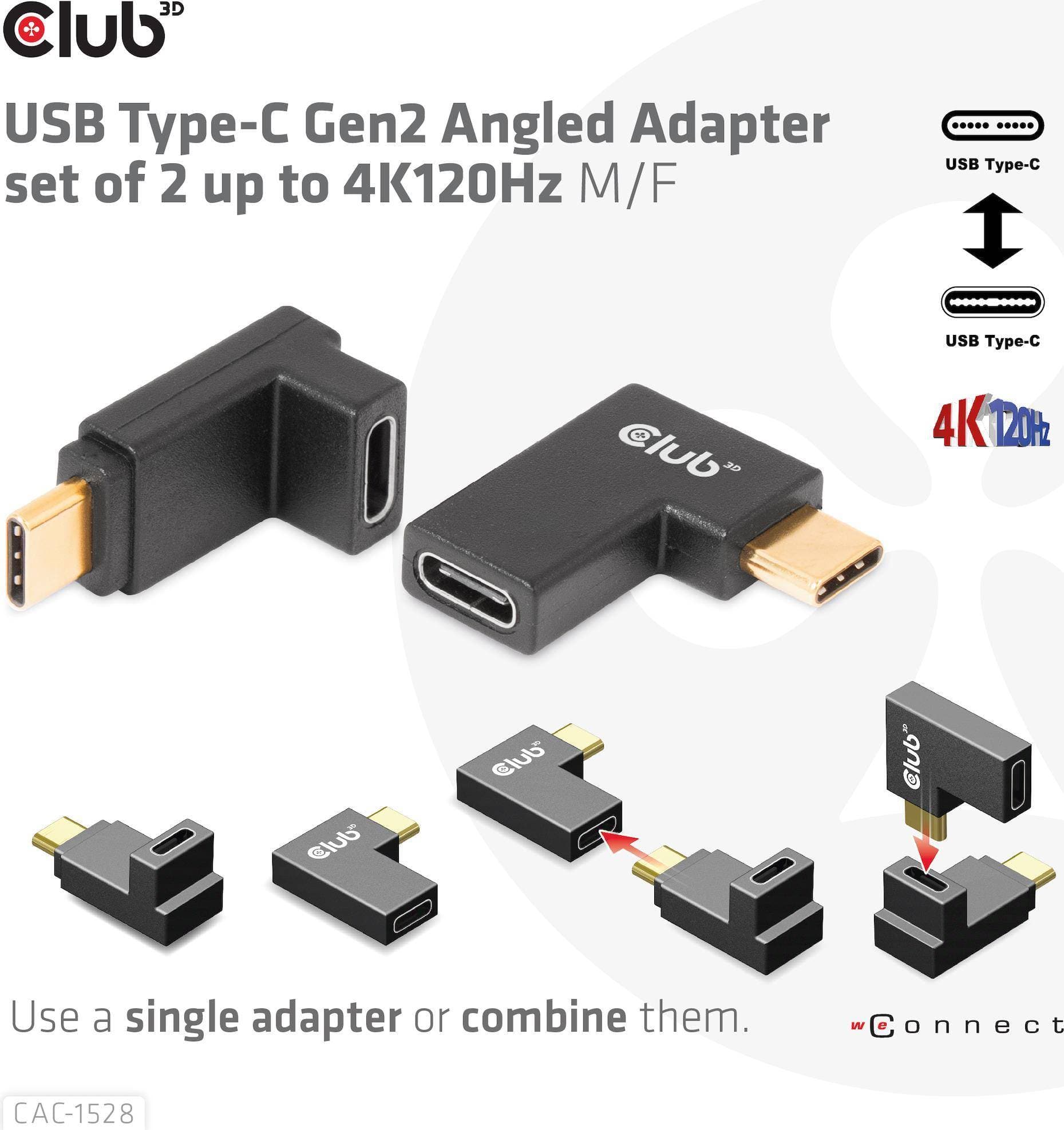 Club3d Adapter Usb 3.2 Typ C Usb 3.2 Typ C Gewinkelt St/B Retail