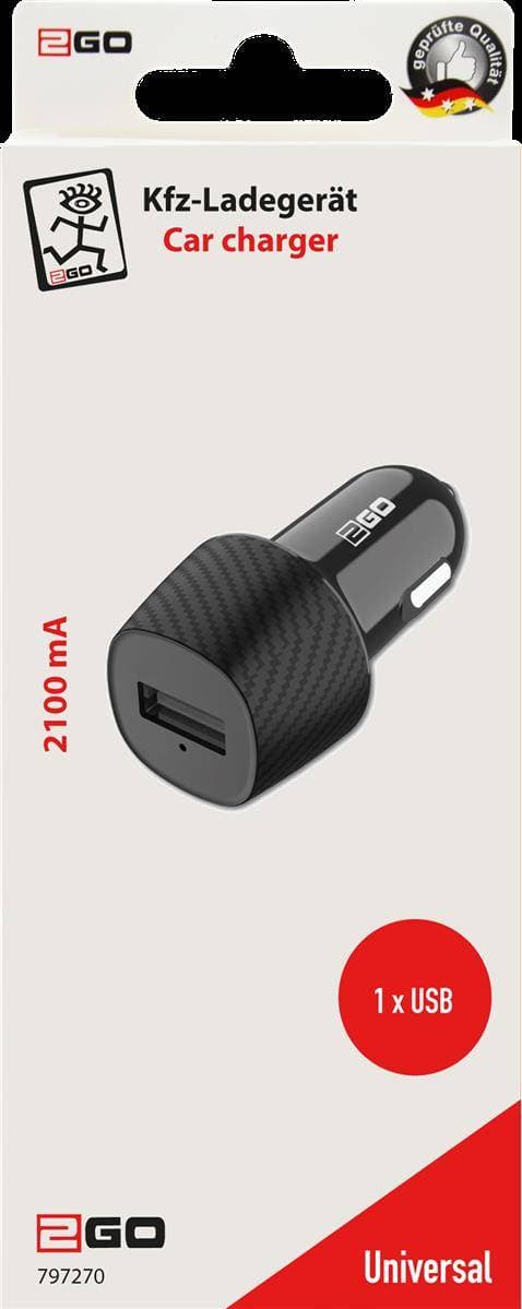 2go Kfz-Ladegerät 10w 1x Usb-A Schwarz