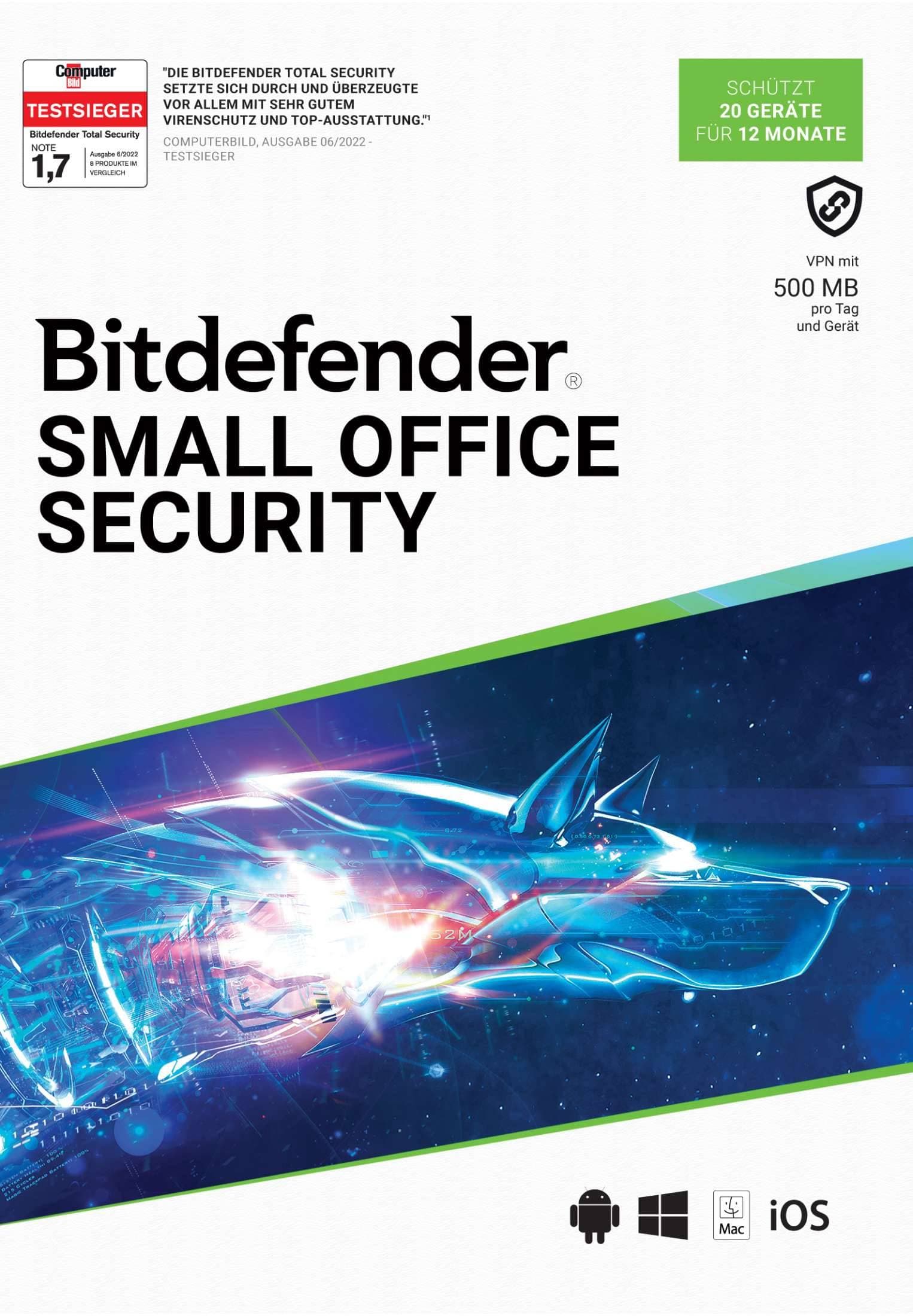 Bitdefender Small Office Security 20 Geräte / 12mo Dach