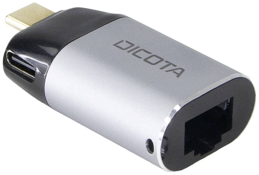 Dicota Usb-C To Ethernet Mini Adapter With Pd (100w) Silver