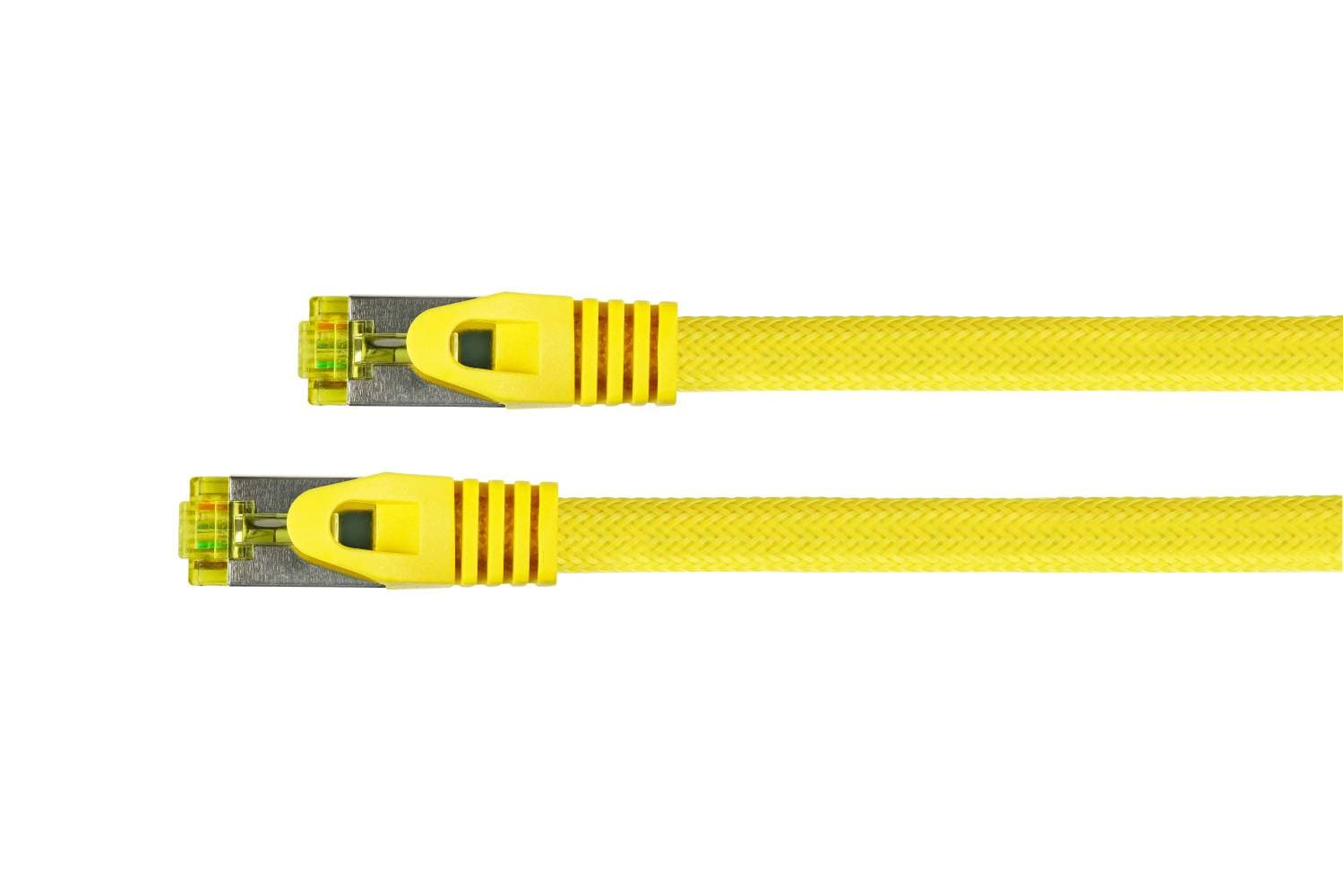 Python Patchkabel M. Cat.7 Rohkabel Nylongefl. Gelb 0,5m