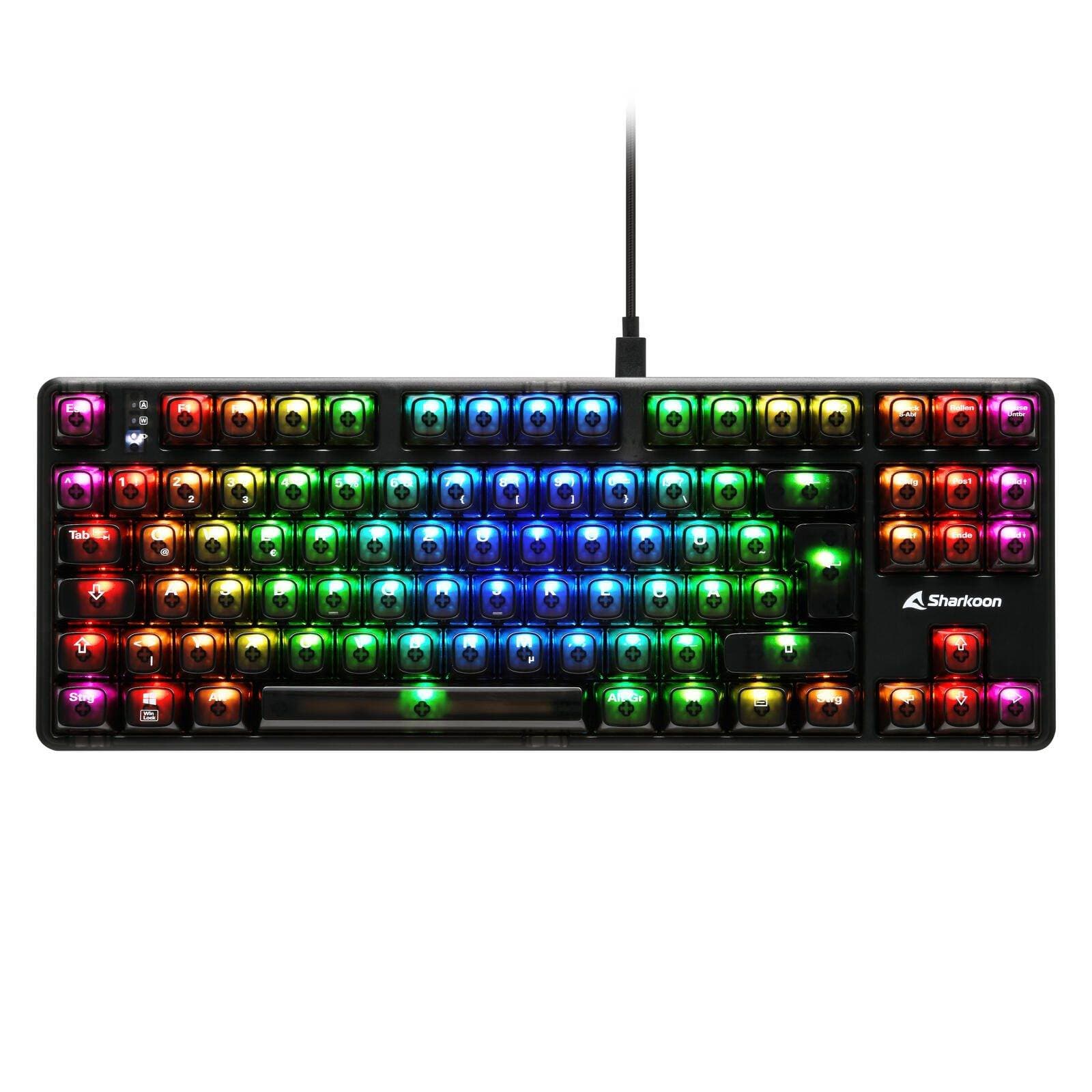 Sharkoon Gaming Tastatur Crystal Shark Schwarz De
