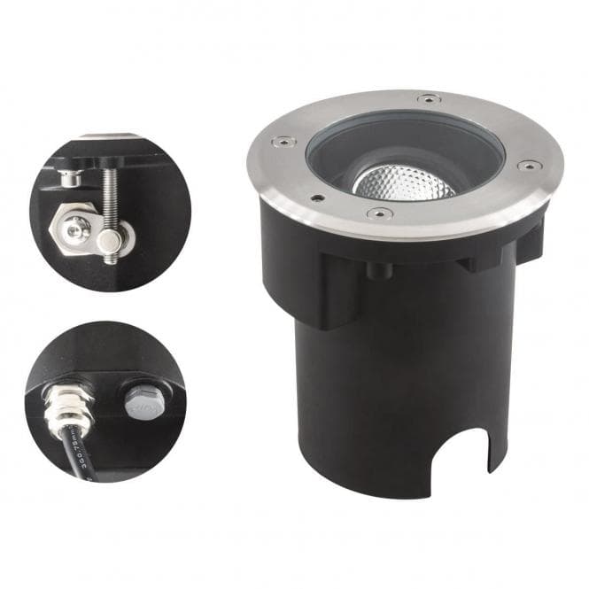 Evn Bodeneinbaustrahler Ip67 Pentola 7w 373lm 3k V2a 1,5t D135, Schwenkbar
