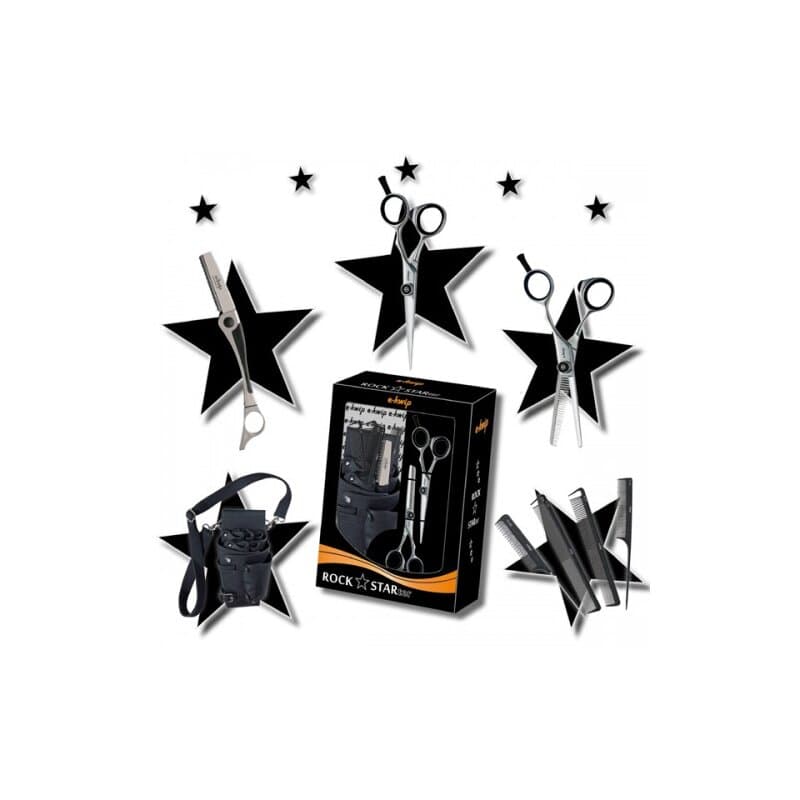 Hs Schere E-Kwip Rockstarter Offset Hs 5,5",Modellier5,5"40,4kämme,Messer,Tasche