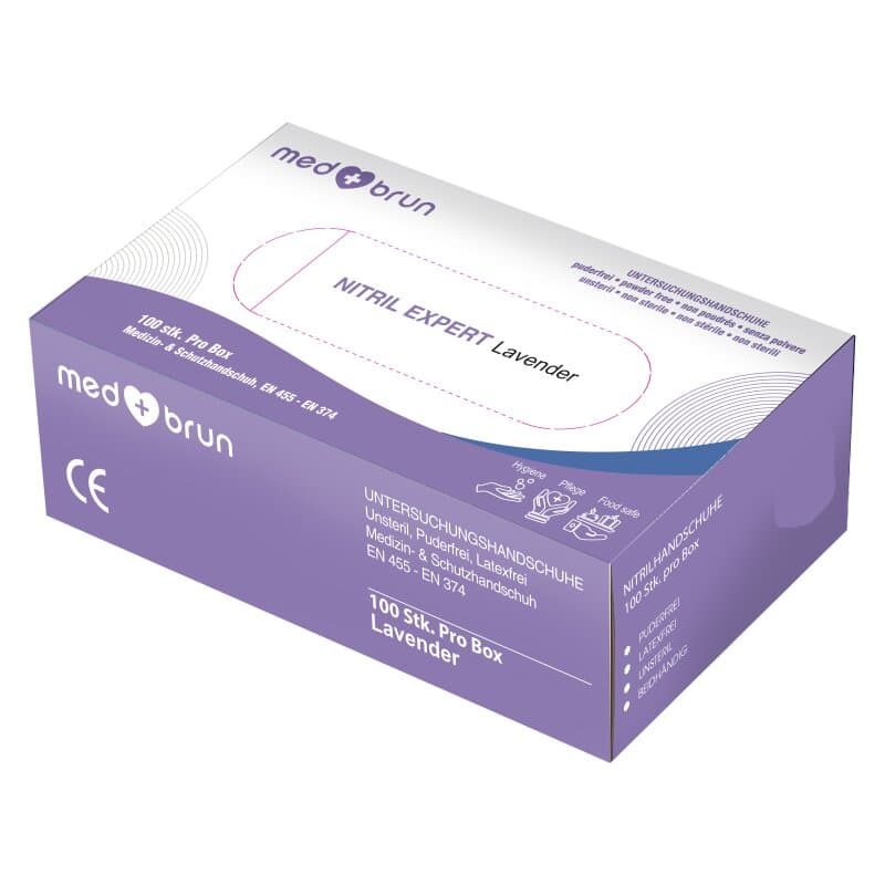 Nitril-Einweghandschuhe Medbrun L 100er Box Lavendel