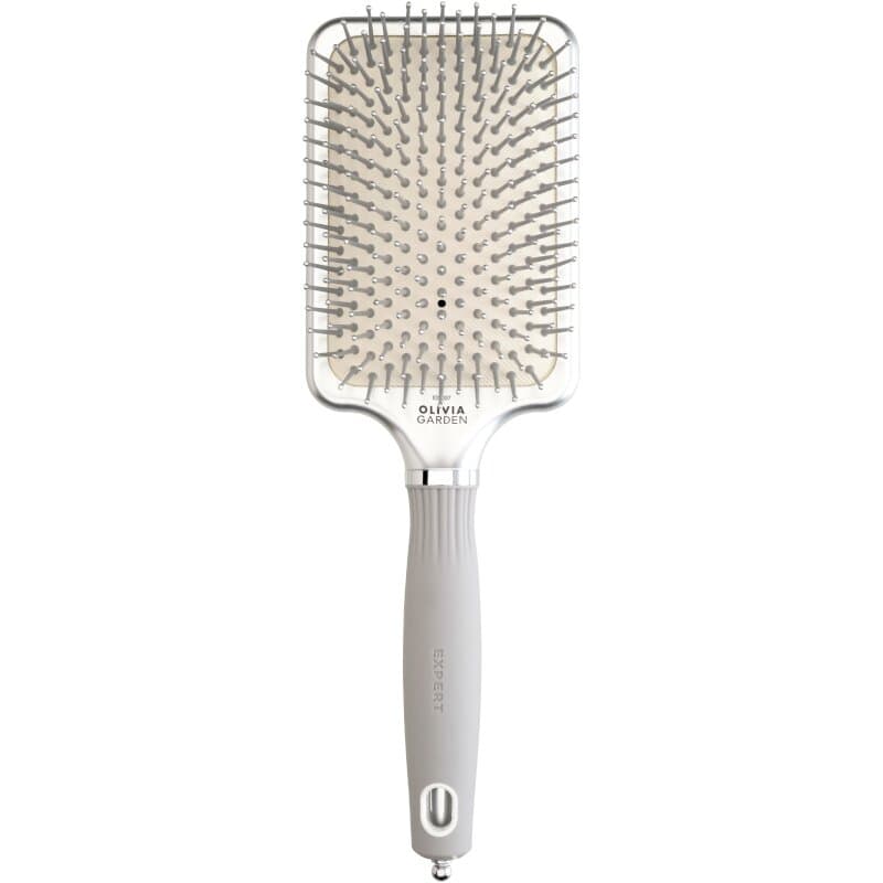 Olivia Garden Expert Care Rectangular Nylonborsten Silber L