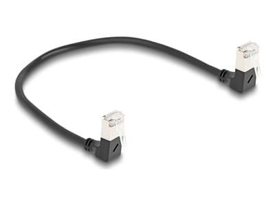 Delock Rj45 Netzkab Cat.6a S/Ftp Slim 90° Gewink. 0,25m Schw