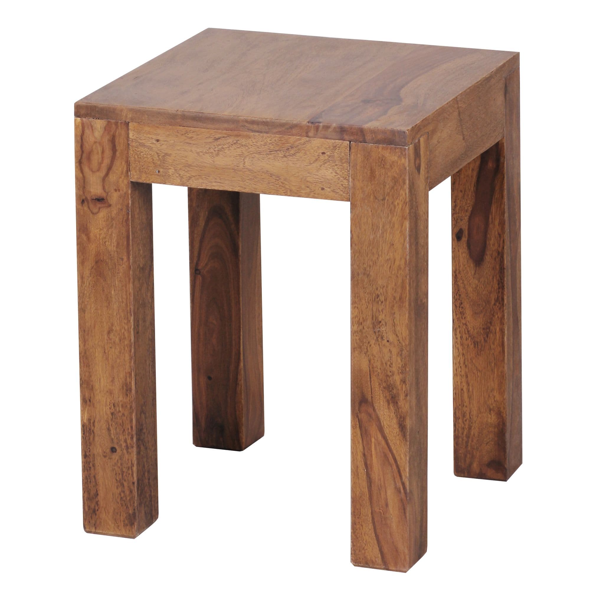 Finebuy Beistelltisch Massiv-Holz 35 X 35 Cm Wohnzimmer-Tisch Design Braun Landhaus-Stil Couchtisch Farbe Wählbar
