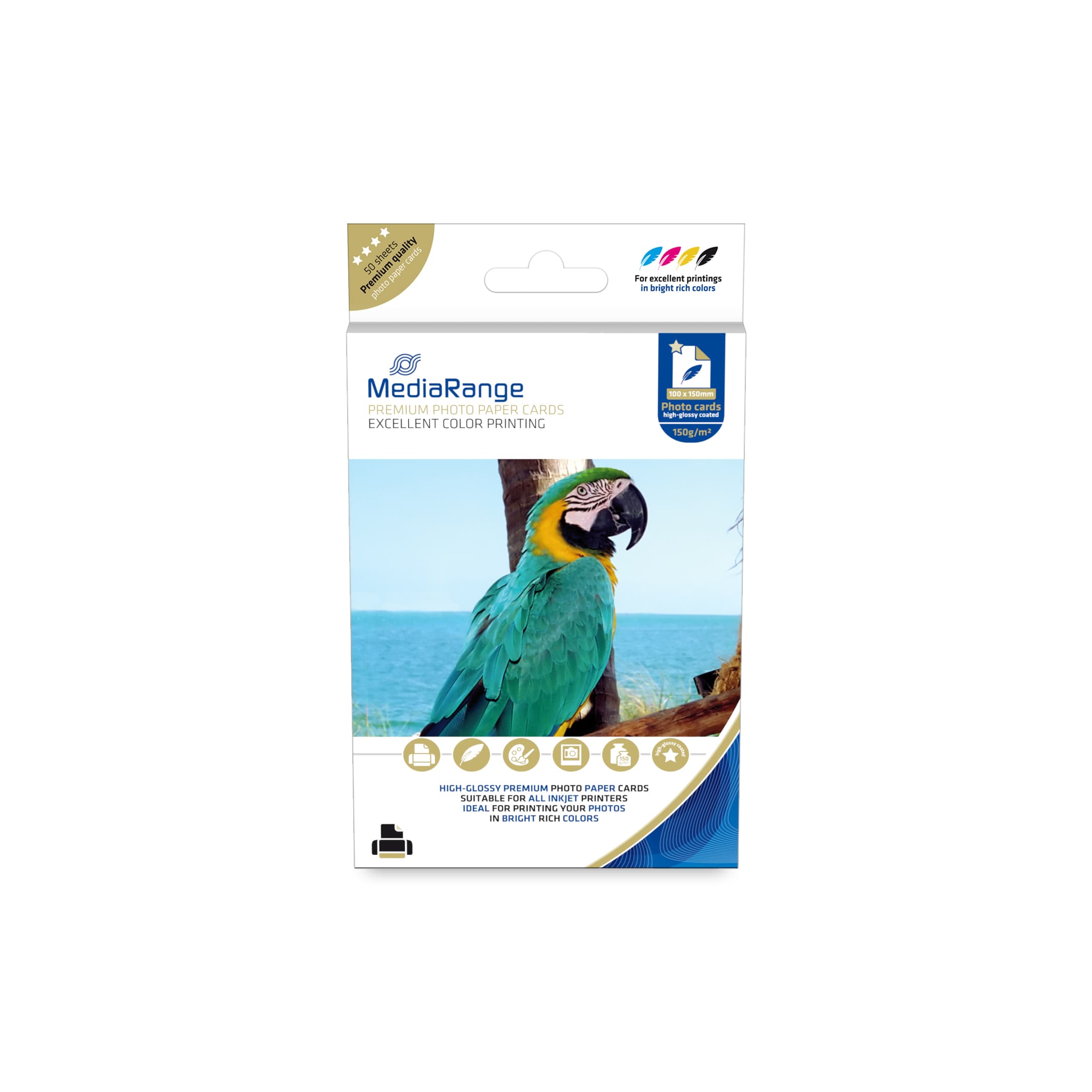 Mediarange Fotopapier Hochglänzend 100x150mm 150g, 50 Blatt