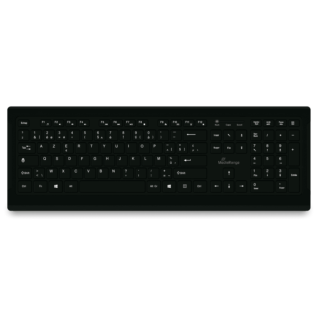 Mediarange Tastatur Kabelgeb. Ultraflachen Tasten (Be) Sw