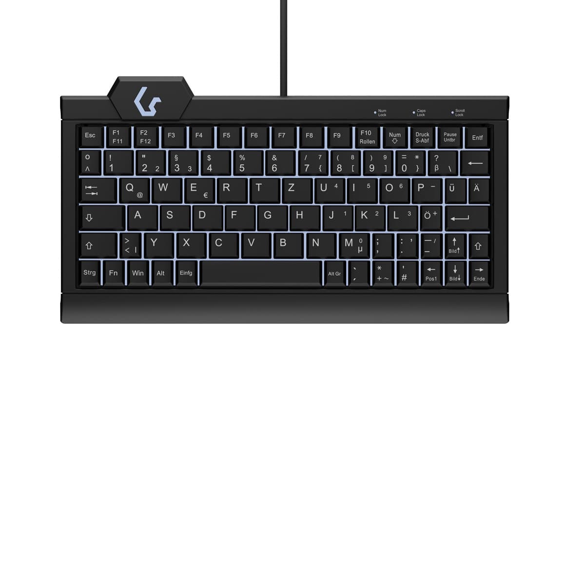 Keysonic Super Mini-Tas, Backlight, Bk, Ksk-3010elc (Uk)
