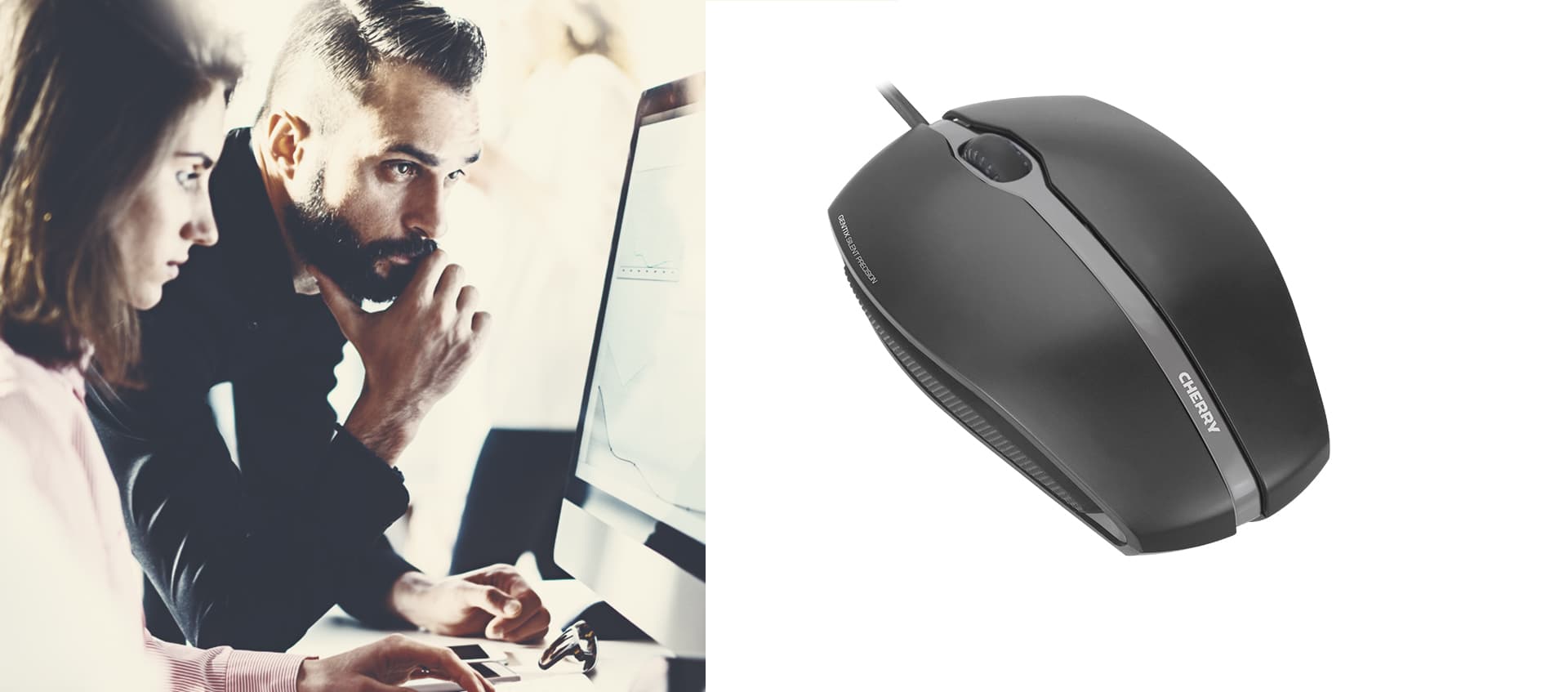 Cherry Gentix Silent Maus Wired 1.80m Schwarz