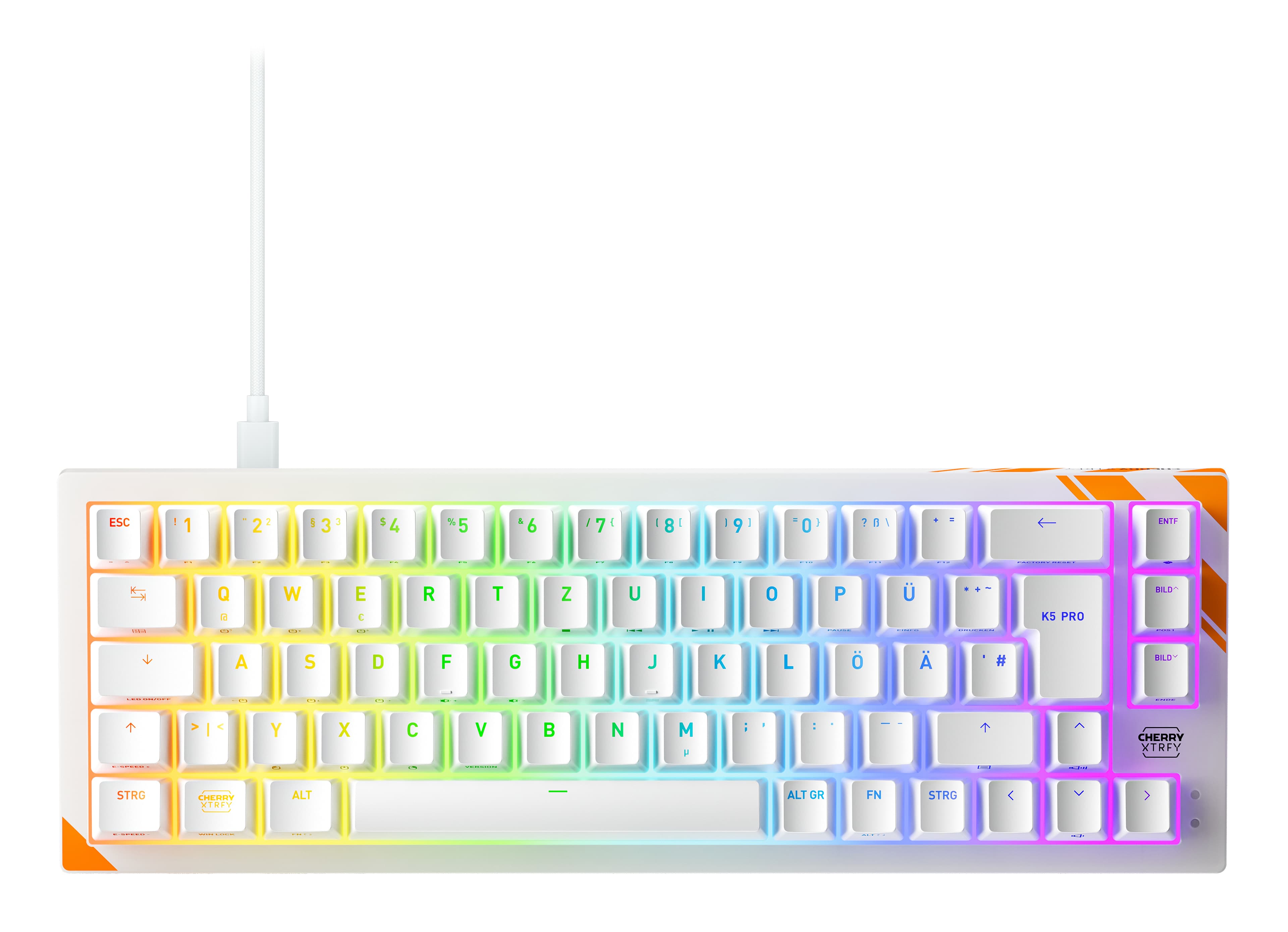 Cherry Xtrfy K5 Pro Tmr Tastatur Rgb Wired De Tkl 65% Wß