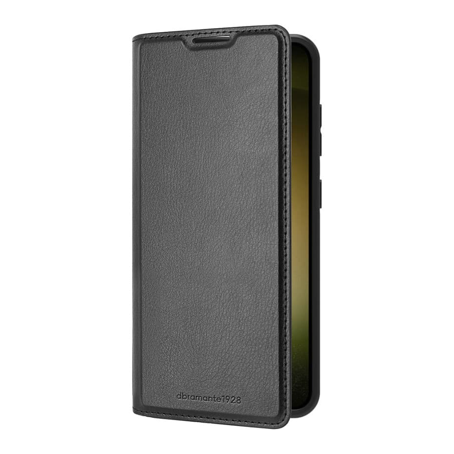 Dbramante1928 Bergen - Flip-Hlle Fr Mobiltelefon - Veganes Leder - Schwarz - Fr Samsung Galaxy S24
