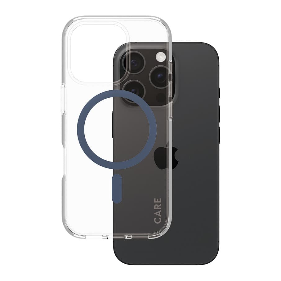 Panzerglass Careâ„¢ By ® Urban Combat Case Transparent W. Blue Magsafe Iphone 16 Pro Mobile Phone Case