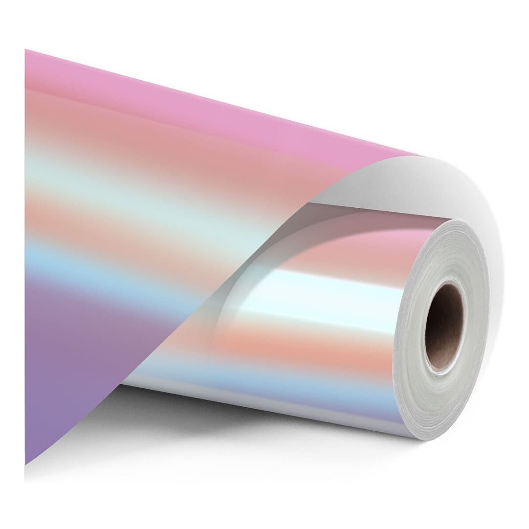 Loklik Permanent Haftende Vinylfolie Holographisch - Rosa - 30,5 X 90 Cm