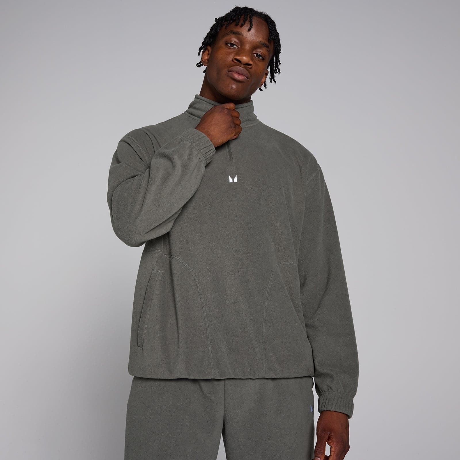 Mp Herren Fleece Mit 1/4-Reißverschluss – Gun Metal - S