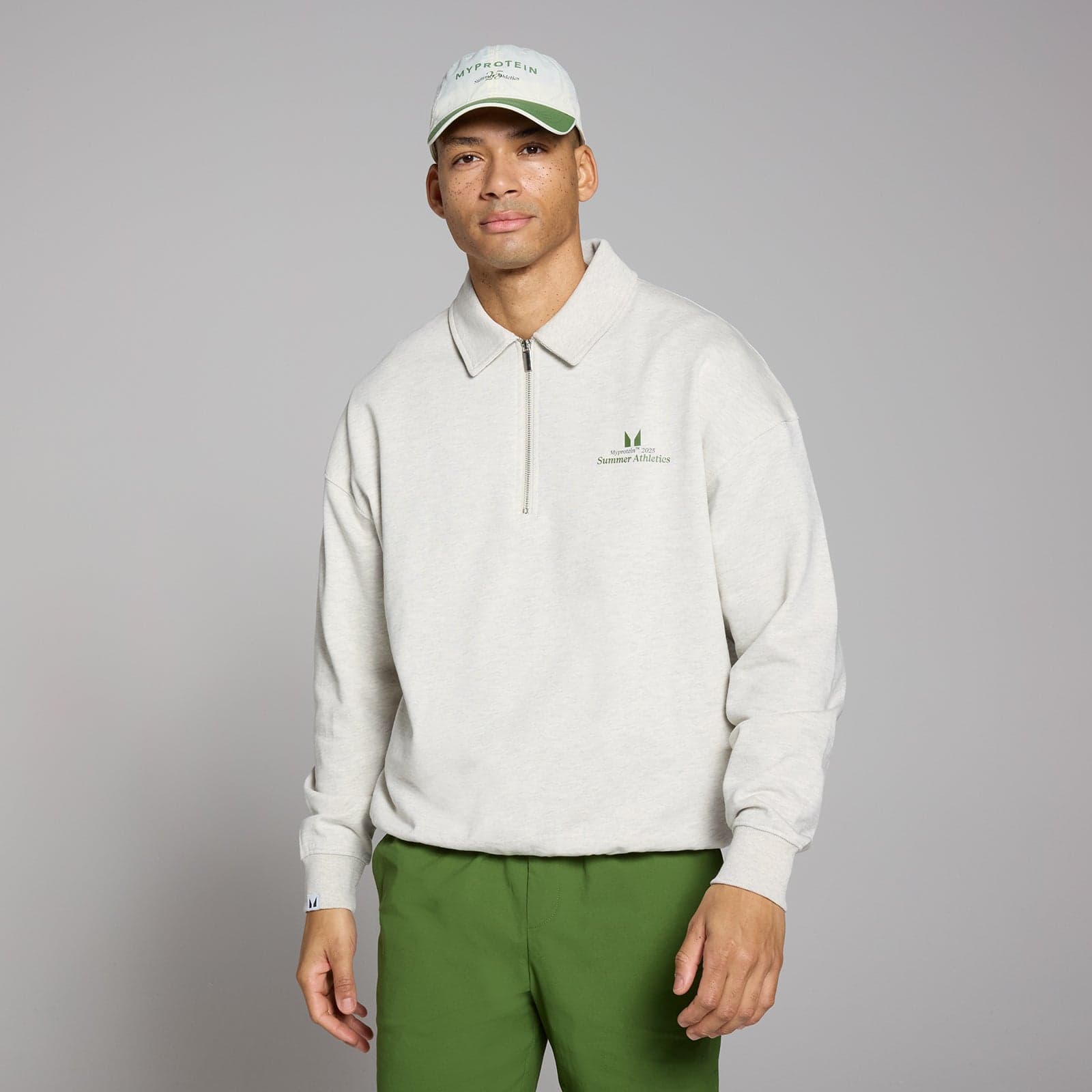 Mp Herren Lifestyle Top Mit Kragen Und 1/4-Reißverschluss – Hellgrau - Xs