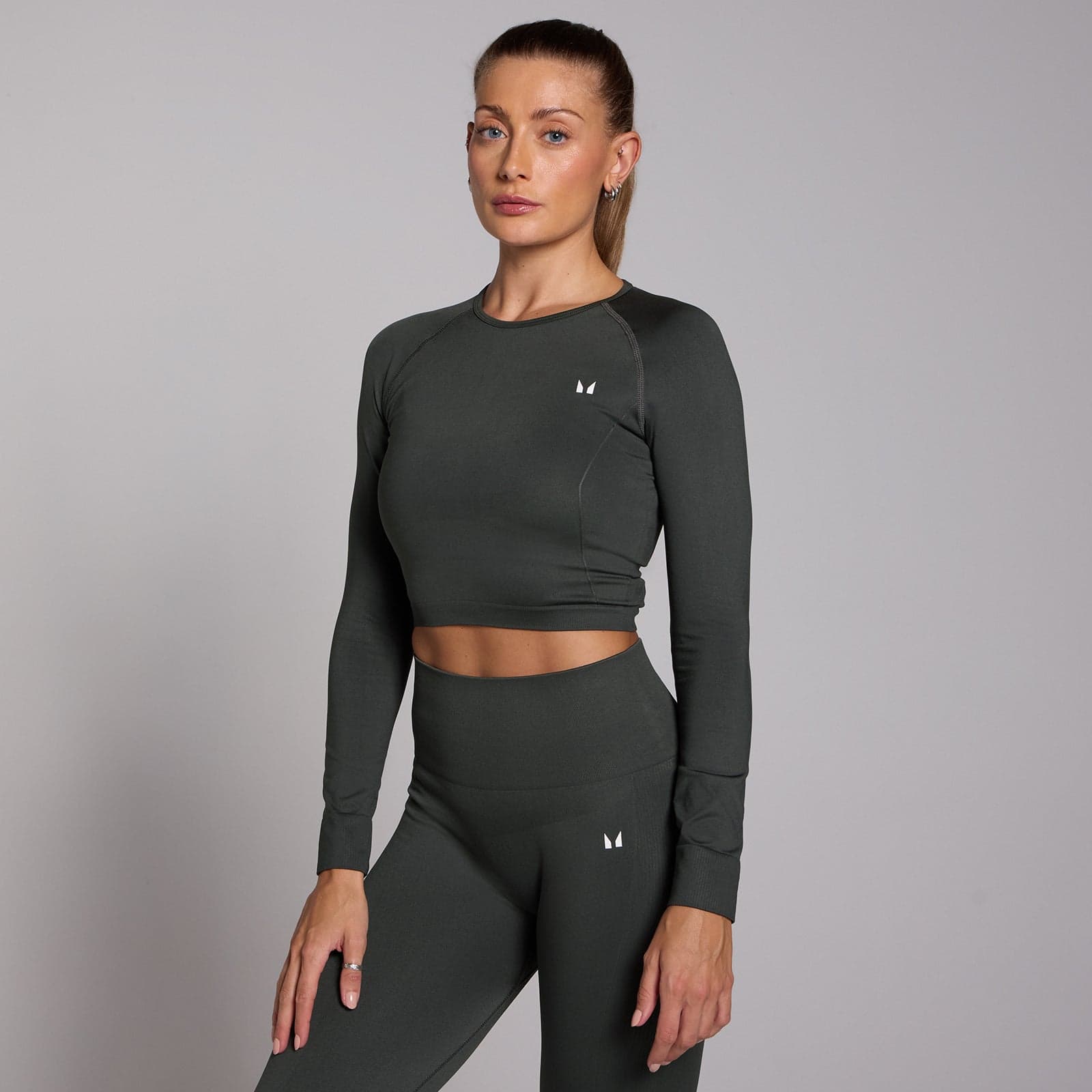 Mp Damen Shape Nahtloses Langarm-Crop-Top - L