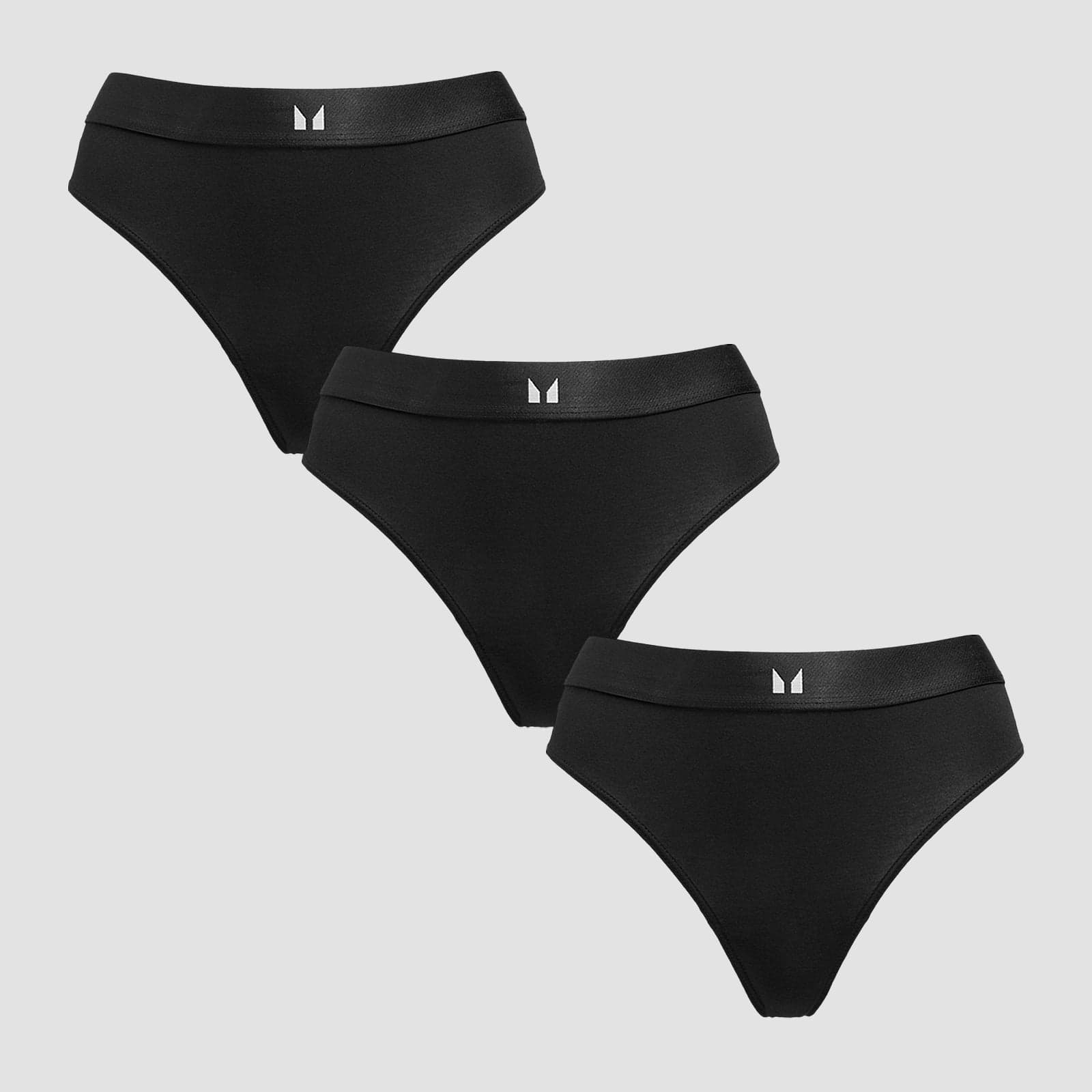 Mp Women'S Mid Rise Thong (3 Pack) - Black - M