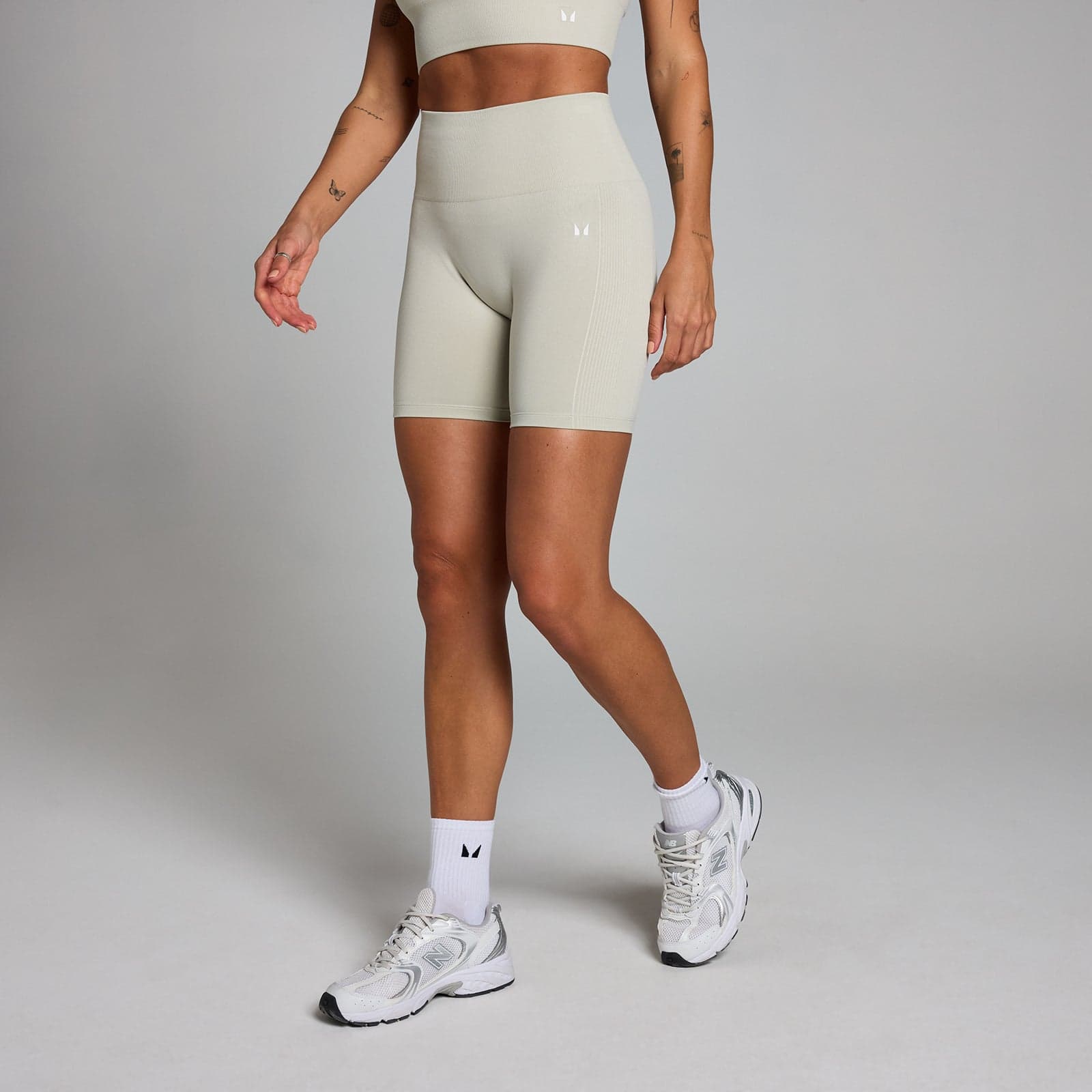 Mp Damen Shape Nahtlose Radlerhose — Aschgrau - Xl