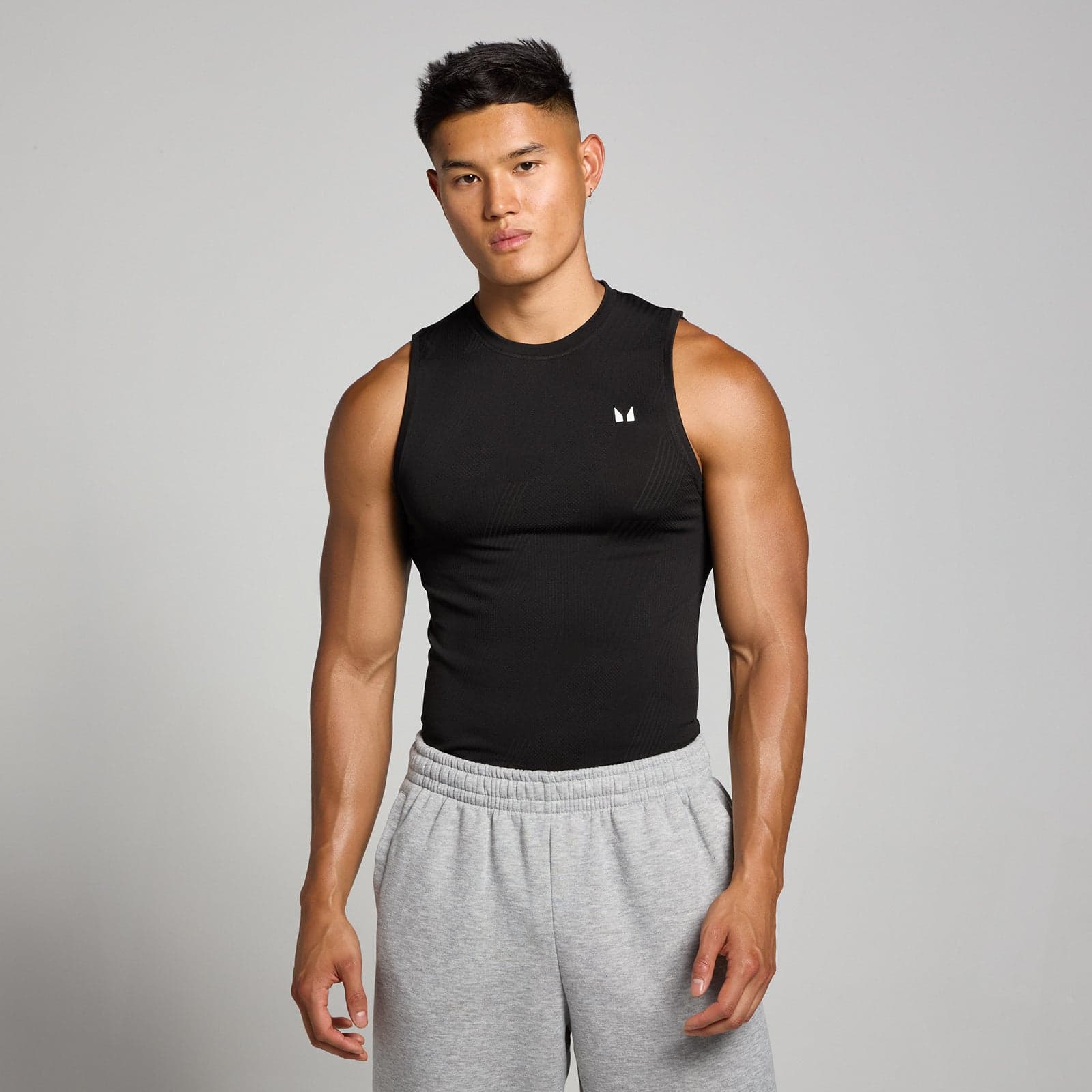 Mp Herren Tempo Nahtloses Tanktop Mit Grafikelement – Schwarz - L