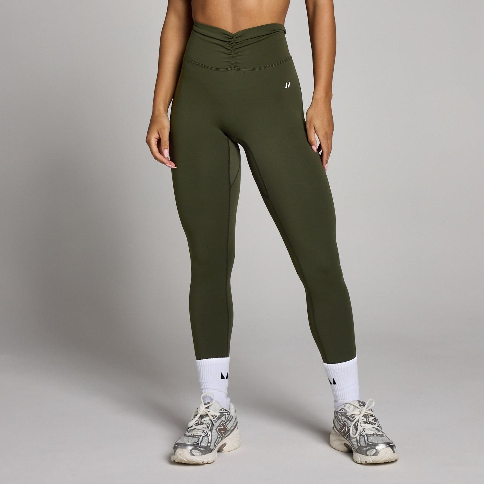 Mp Damen Tempo Dipped Waist Leggings - Waldgrün - Xxl