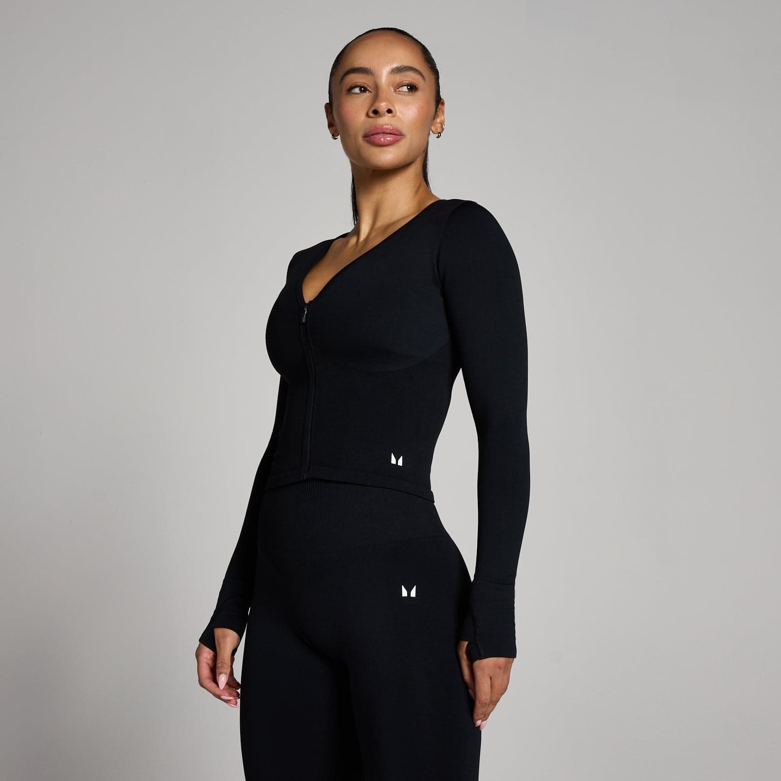 Mp Damen Tempo Nahtlos Verkürzte Jacke - Schwarz - S