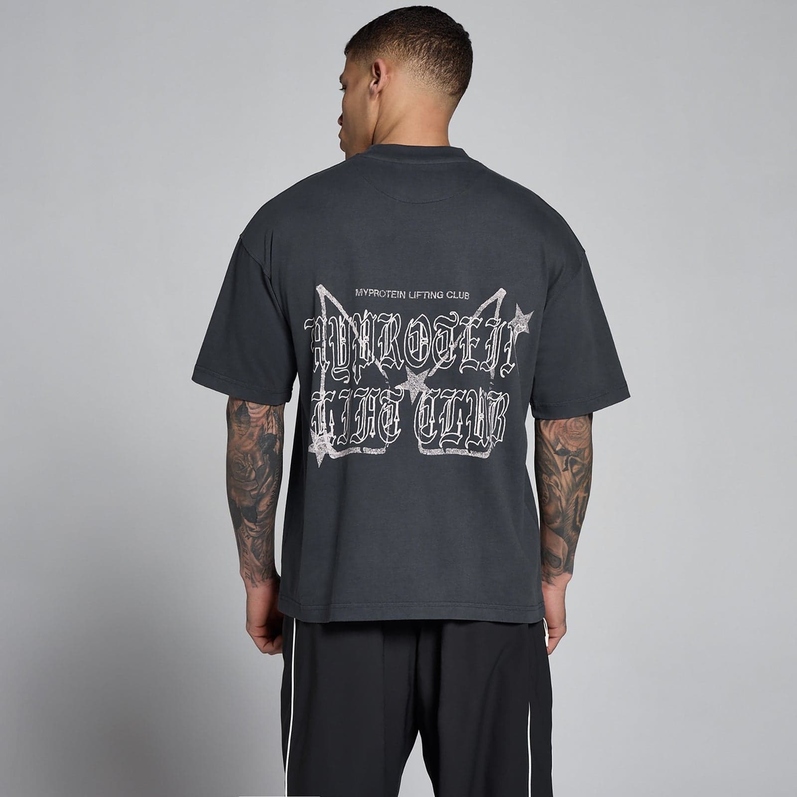 Mp Herren Lift Grafik Vintage Oversized-Baumwoll-T-Shirt – Dunkelgrau - S