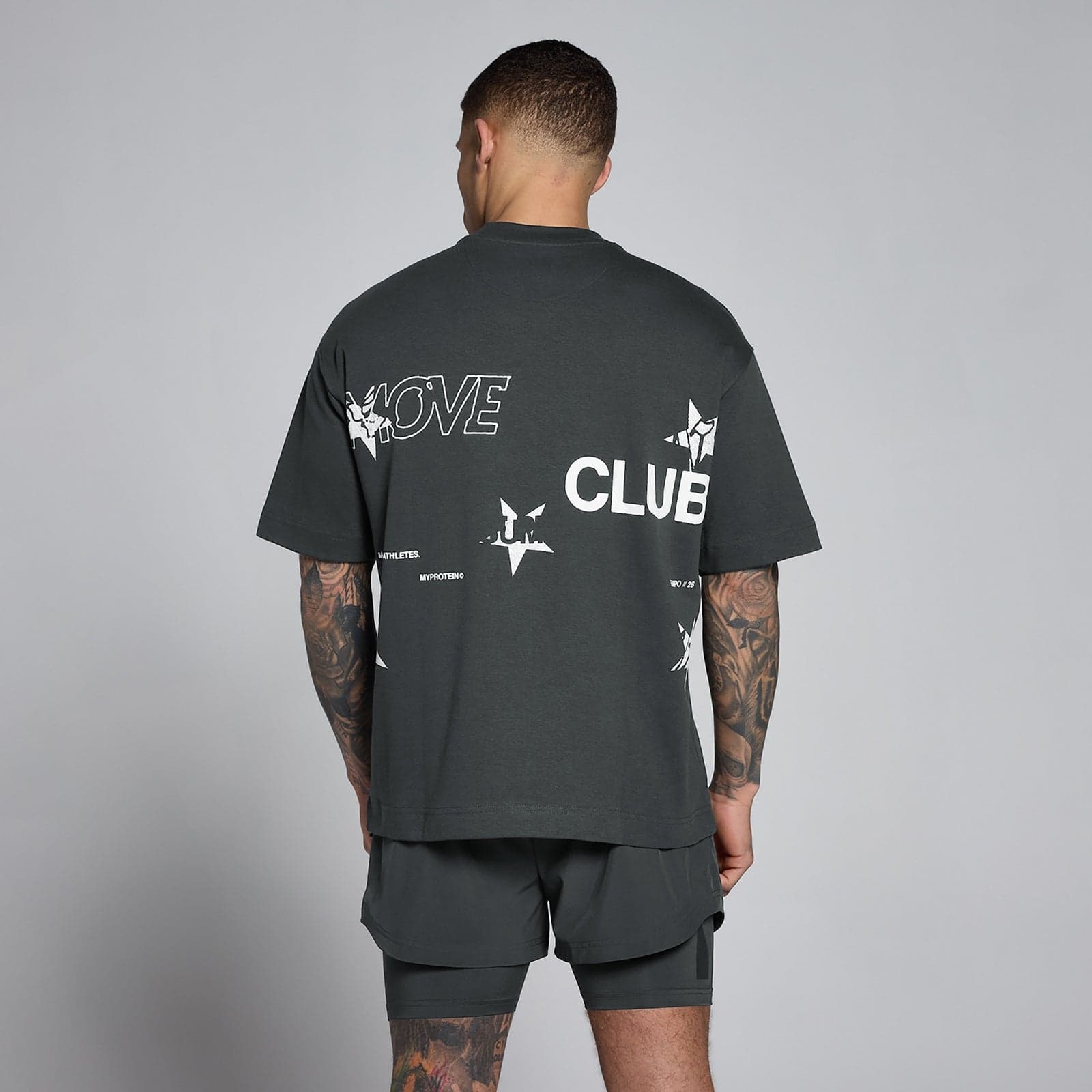 Mp Herren Hybrid Grafik Oversized-Baumwoll-T-Shirt – Vintage-Schwarz - Xxl