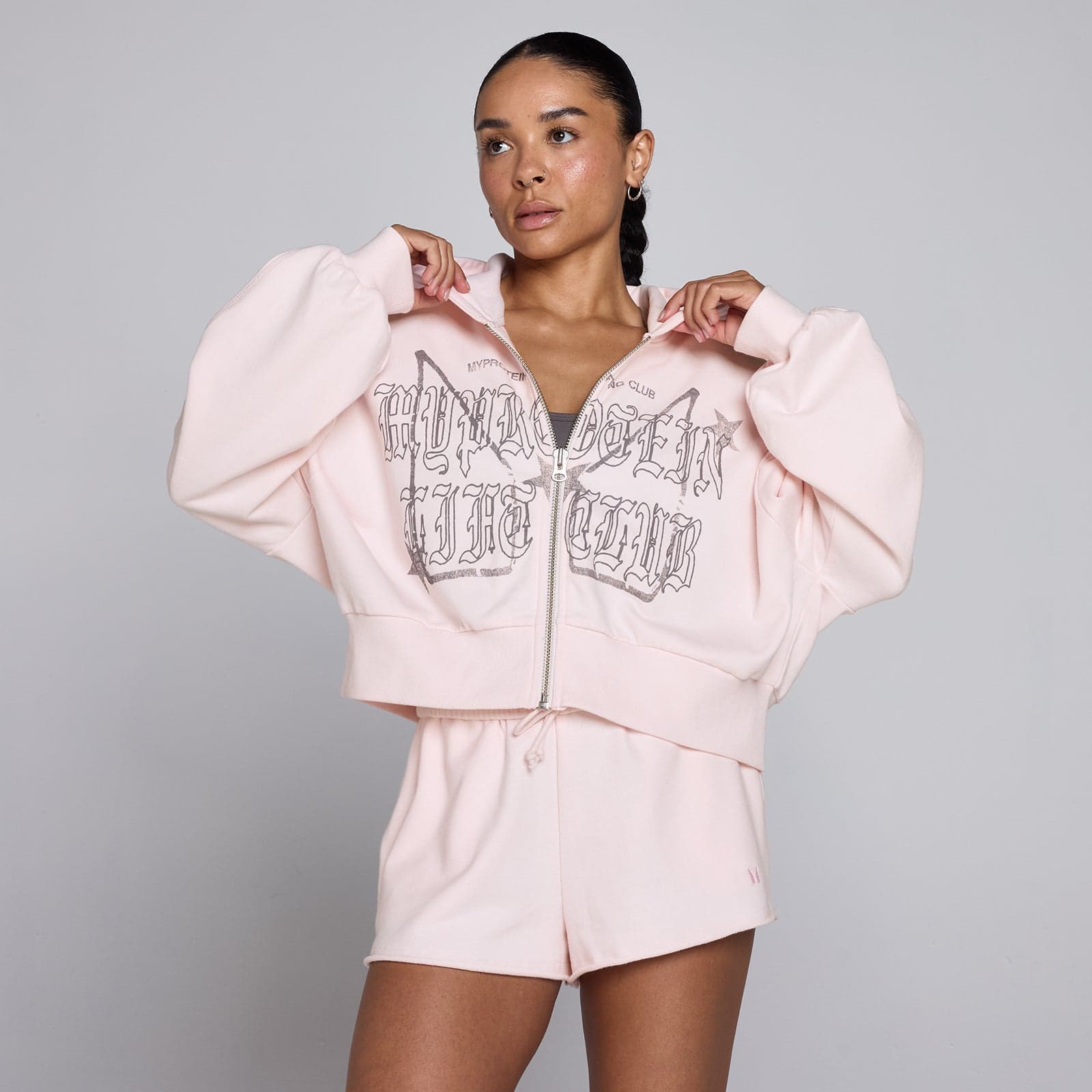 Mp Damen Lift Graphic Lifestyle Hoodie Mit Reißverschluss - Babyrosa - M