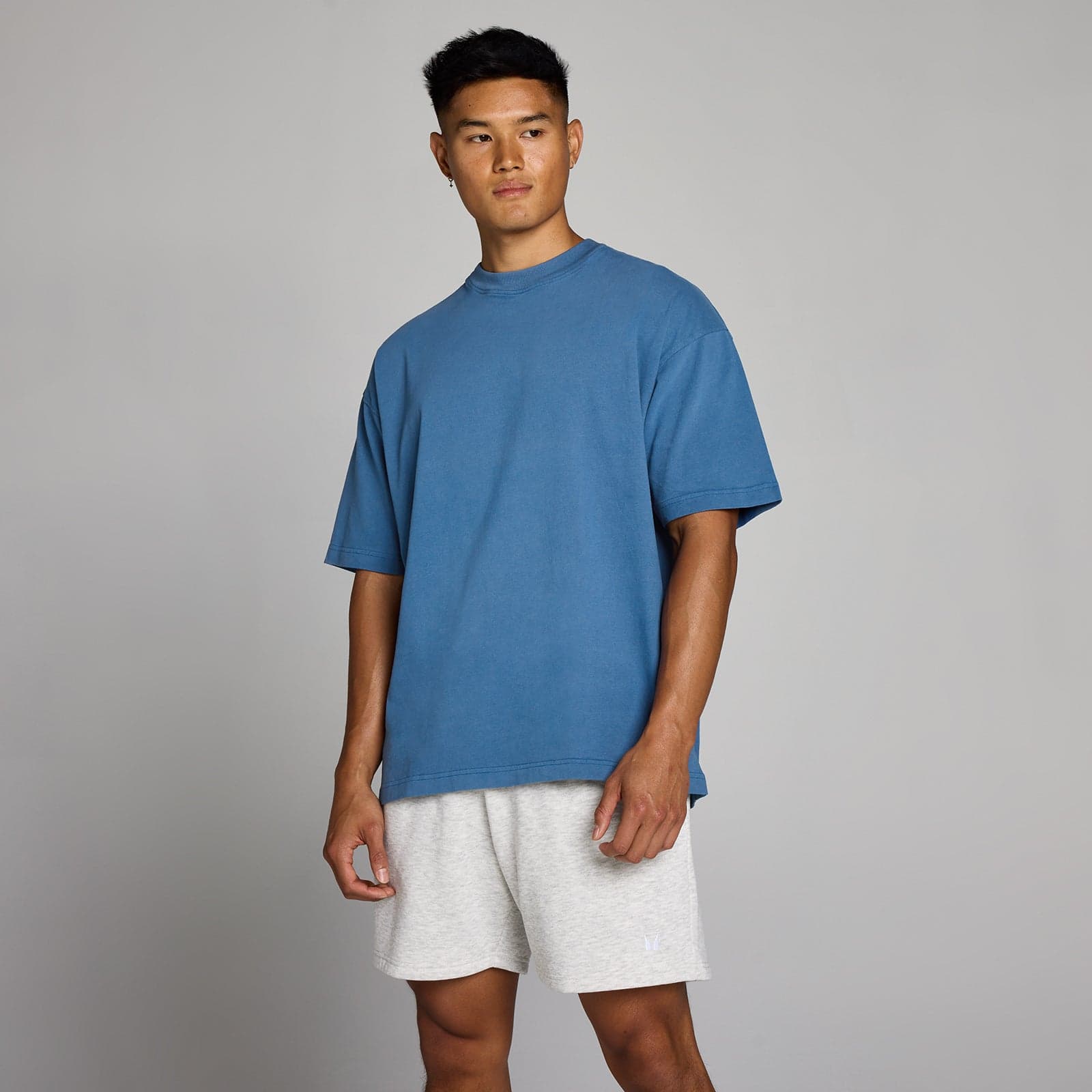 Mp Herren Washed Oversized Baumwoll-T-Shirt - Track Blue - M