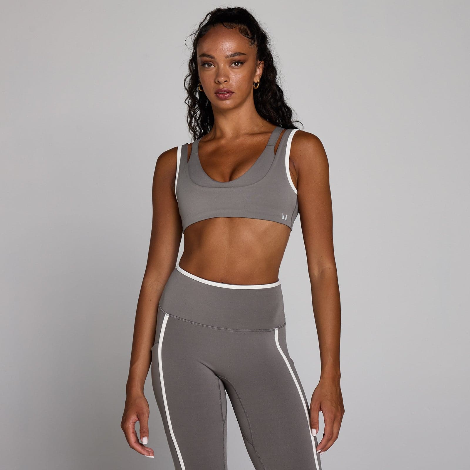 Mp Damen Velocity Kontrast-Sport-Bh Mit Doppelter Lage – Aschgrau - Xs