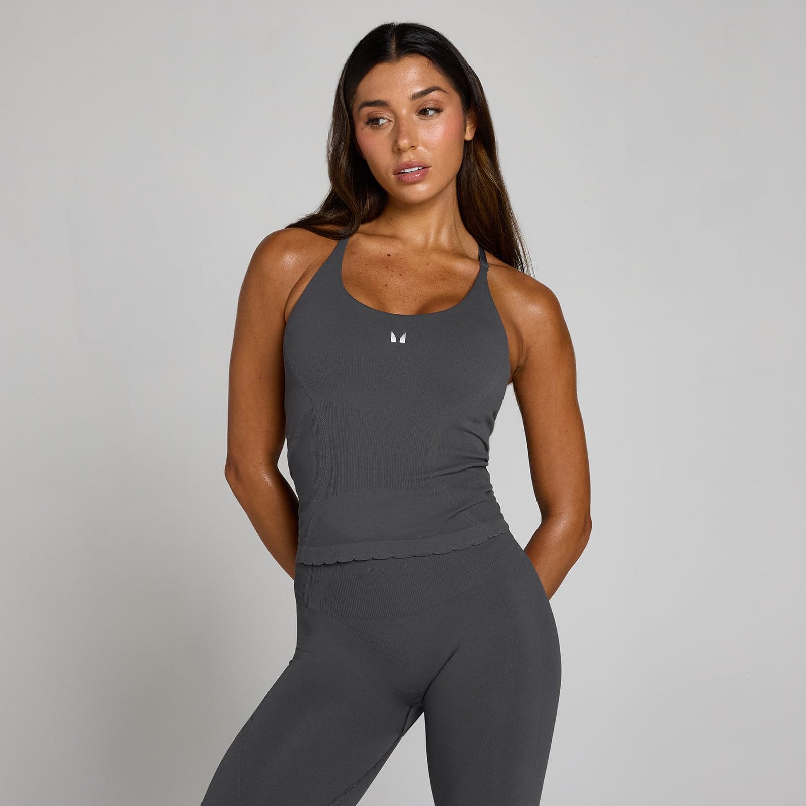 Mp Damen Tempo Ultra Seamless Longline Tank-Top - Robust Grey - Xxl