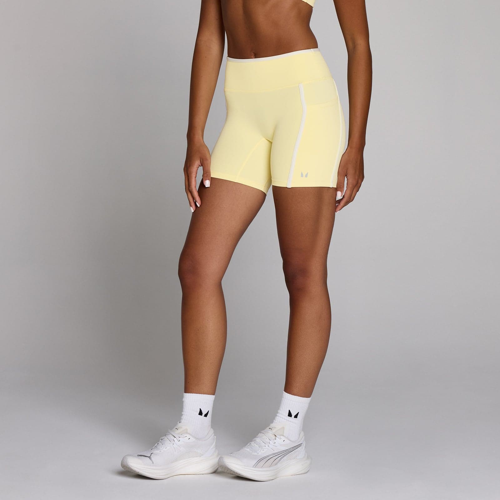 Mp Damen Velocity Contrast Cycling Shorts – Buttercreme - Xs