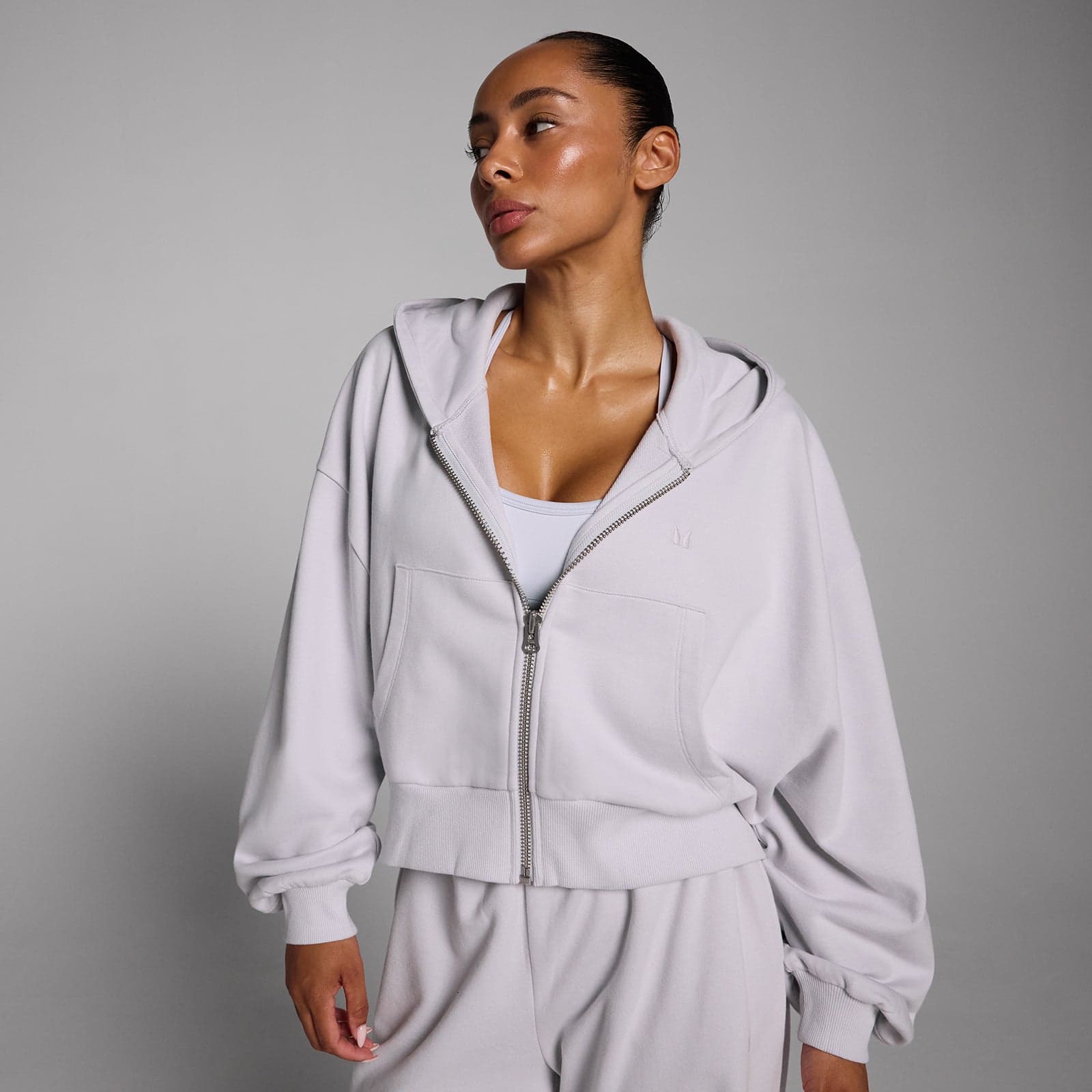 Mp Damen Lifestyle Hoodie Mit Durchgehendem Reißverschluss - Chalk Dust - S