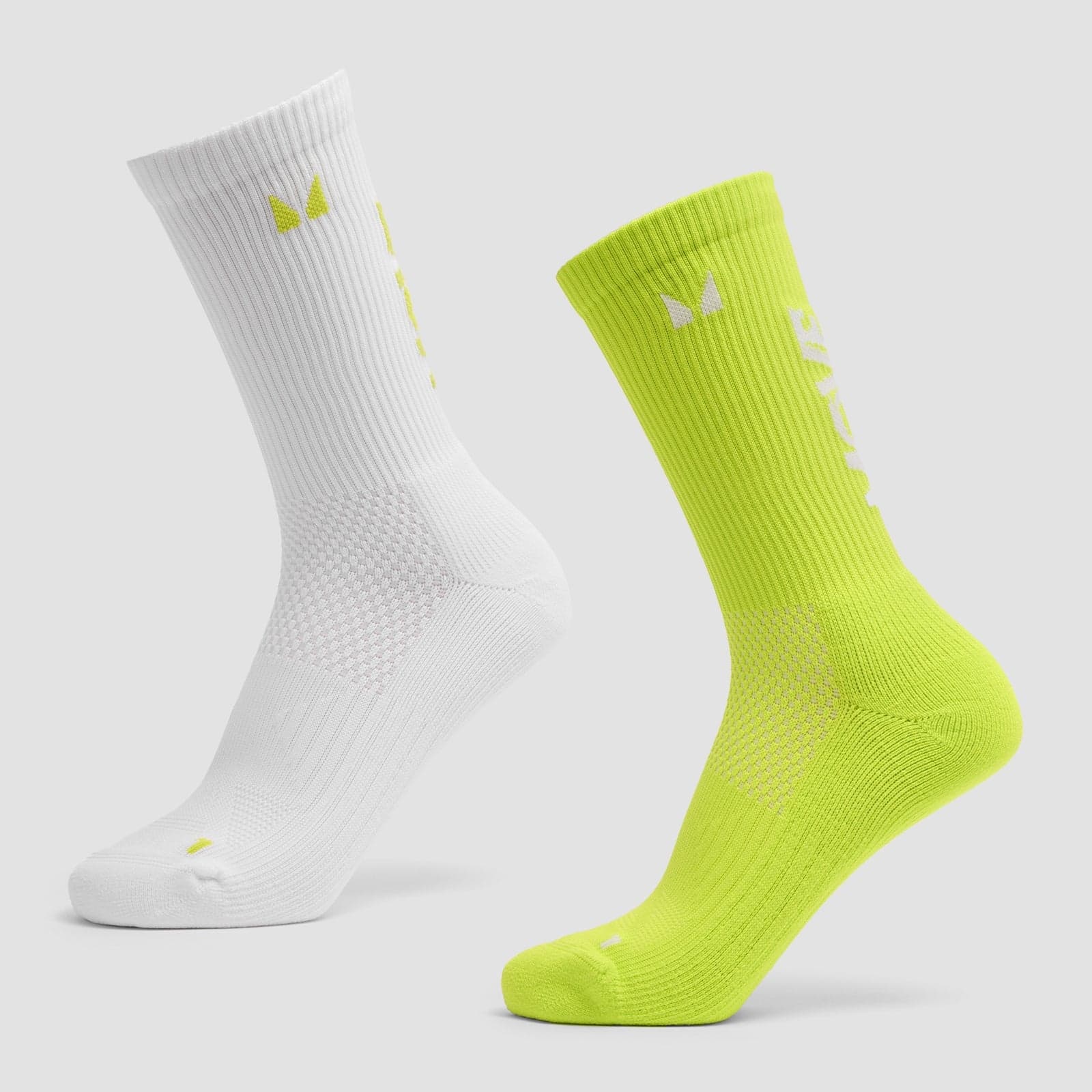 Mp Move Club Laufsocken (2er-Pack) - Neongrün/Weiß - Uk 2-5