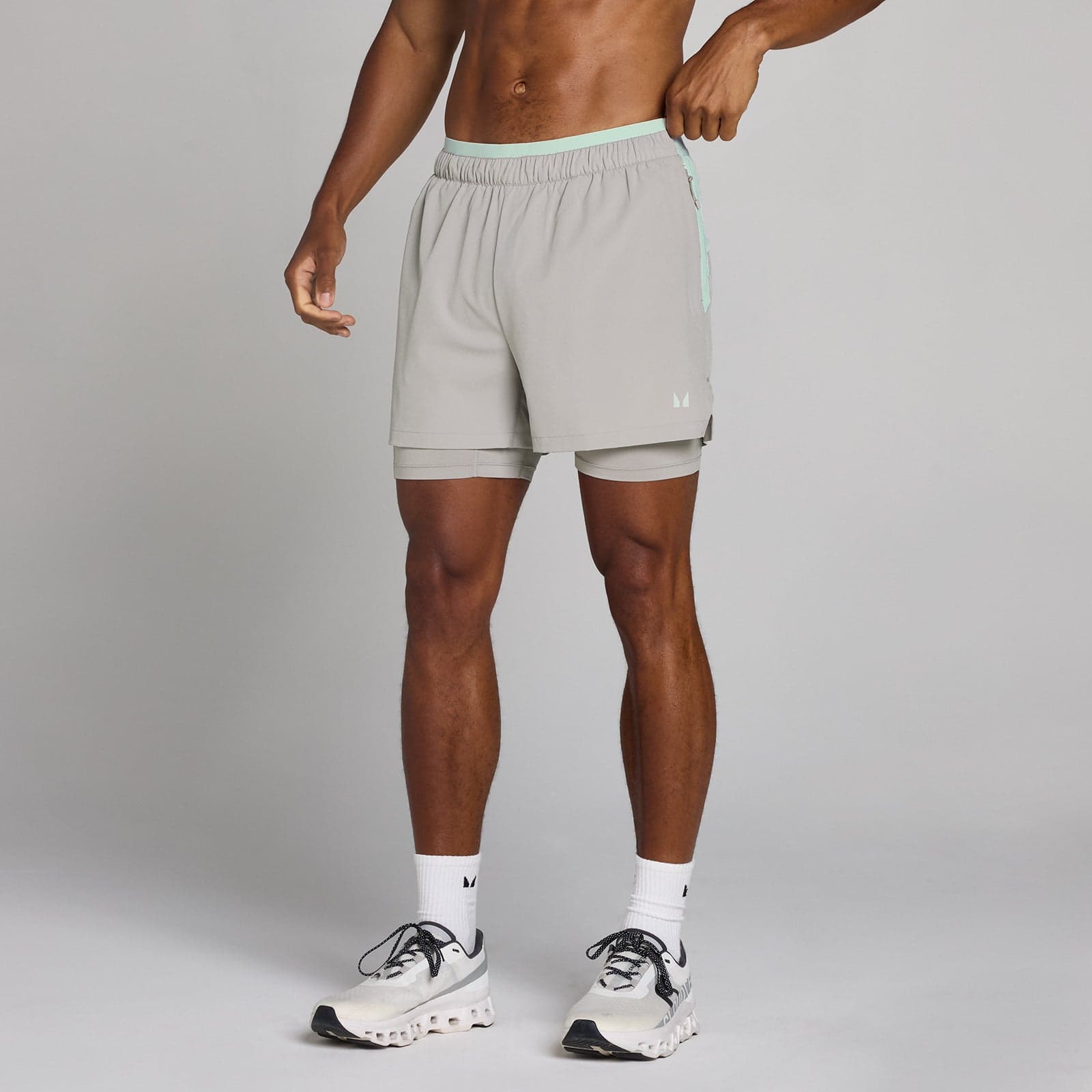 Mp Herren Training Ultra 5 2-In-1 Shorts - Chalk Grey - M