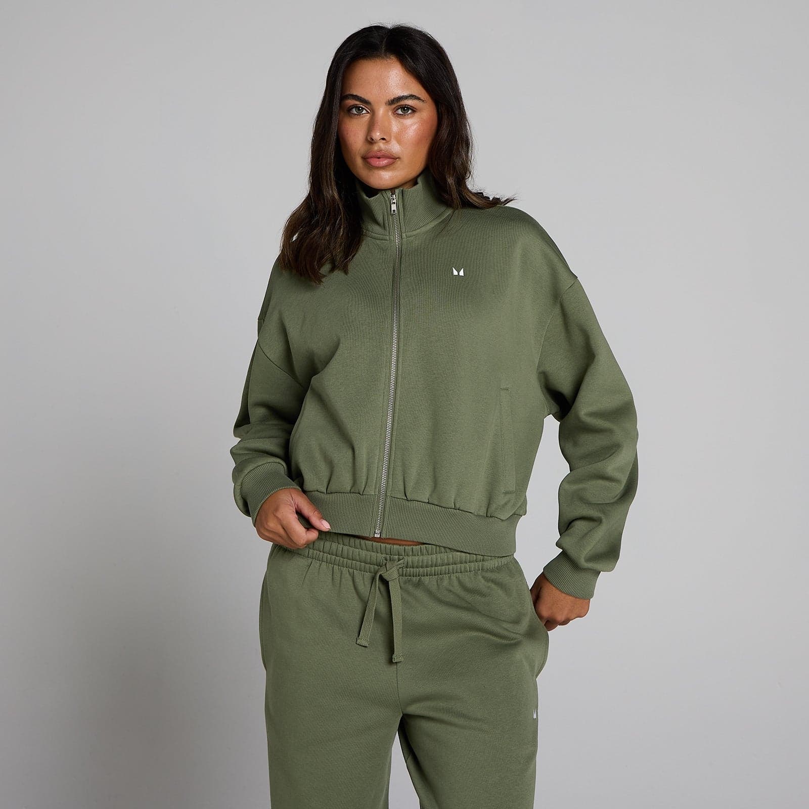 Mp Damen Basics Bomberjacke Mit Reißverschluss – Washed Olive - Xl