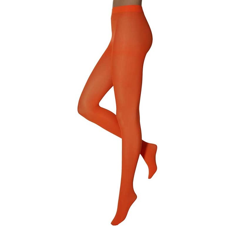 Bunte 60 Denier Party-Strumpfhose – Fluoreszierend Orange – Xxl