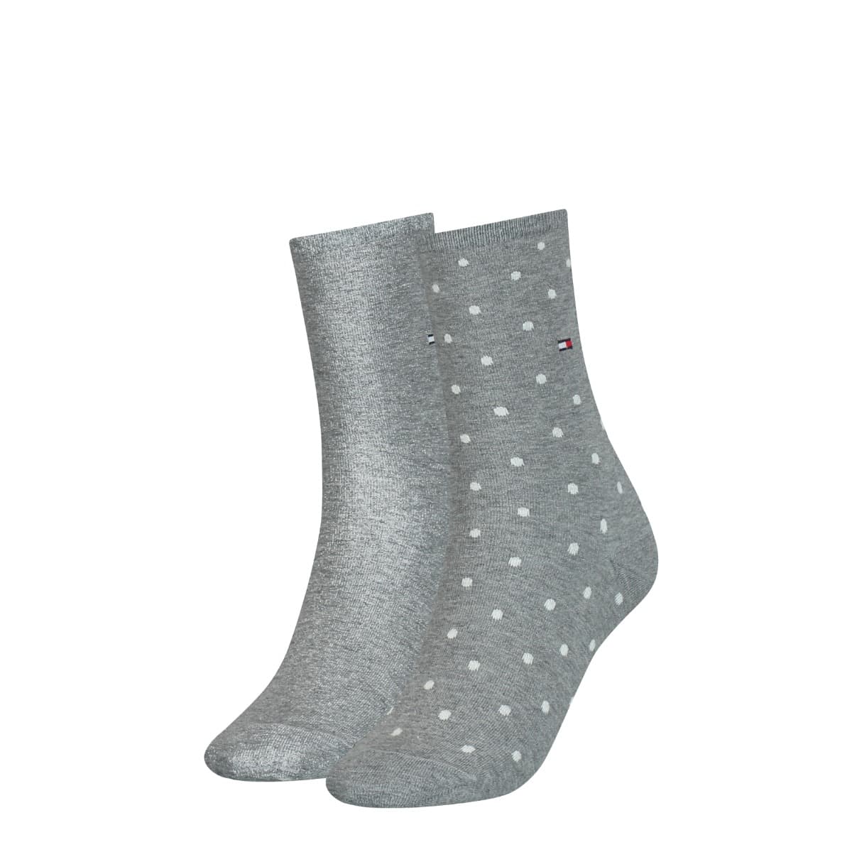 Damensocken Mit Punkten - Mittelgrau Melange - 35-38 - 2 Paar
