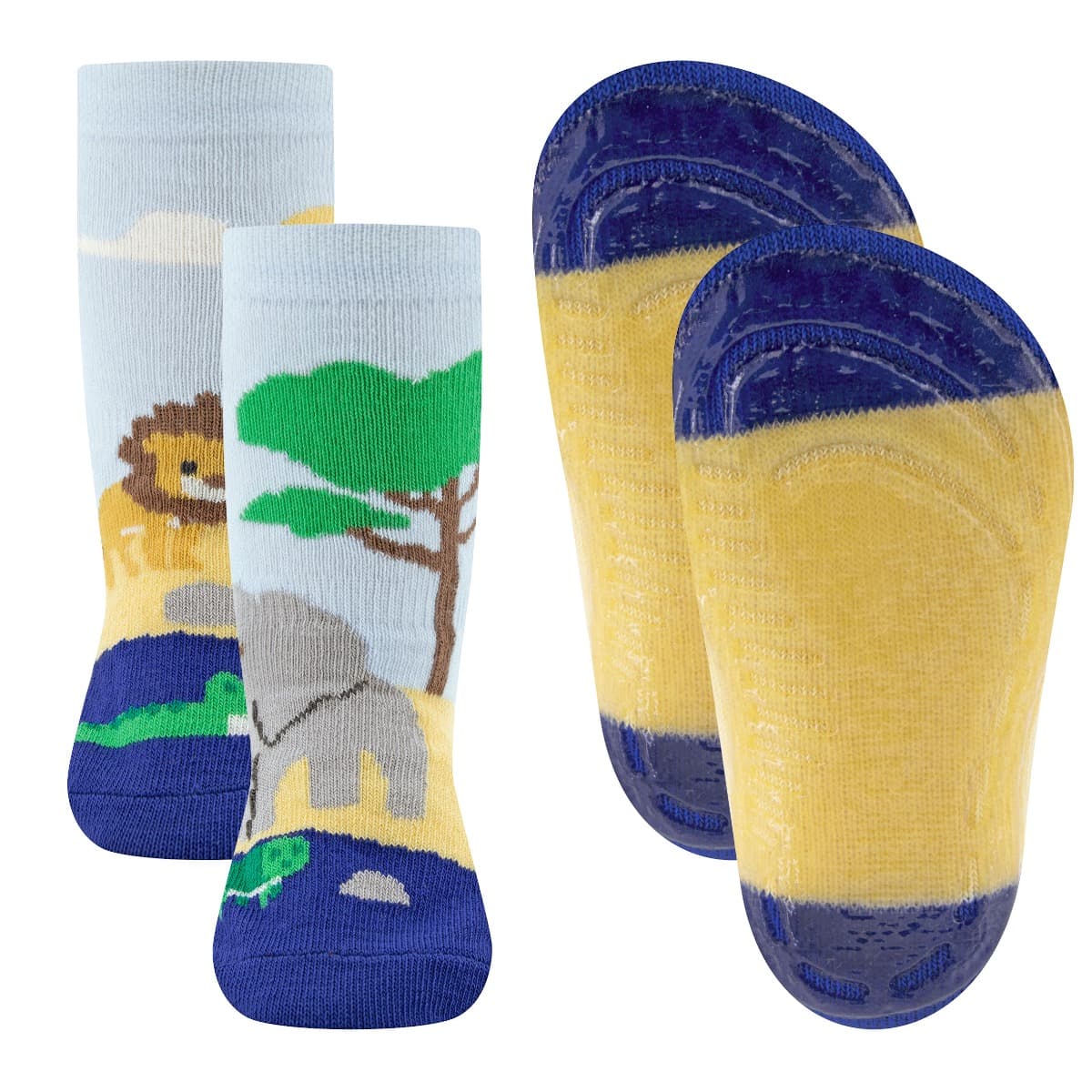 Kinder Antirutschsocken Safari - Hellblau - 25-26