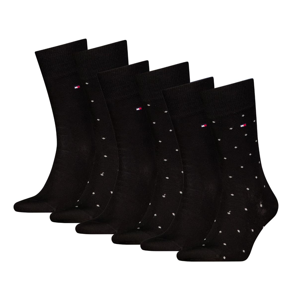 Herren Socken Mit Punkten - 6 Paar - Schwarz - 43-46