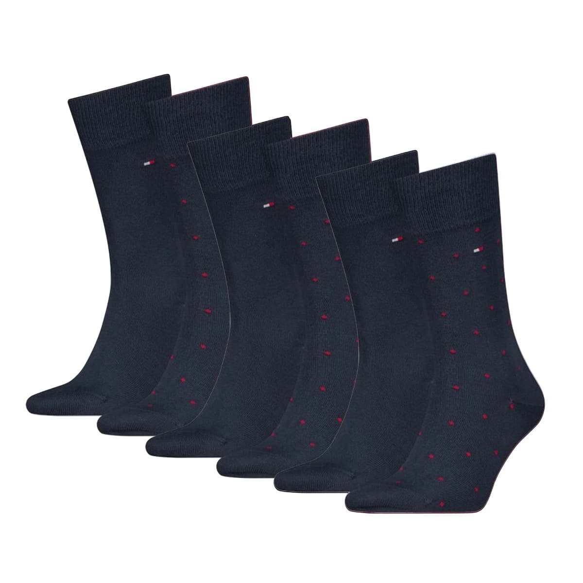 Herren Socken Mit Punkten - 6 Paar - Red Marine - 43-46