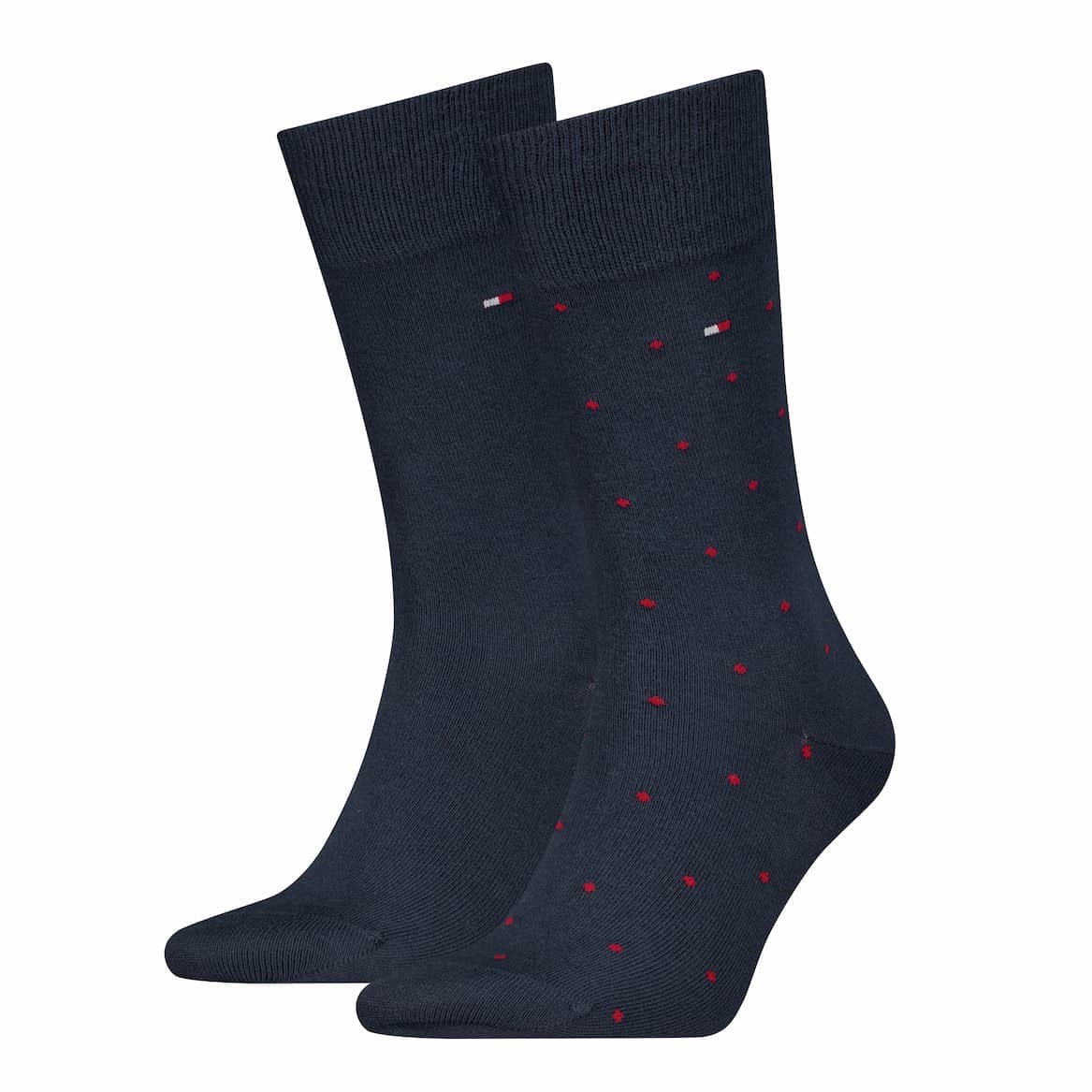 Tommy Hilfiger Herren Socken Mit Punkten 2er-Pack - Red Marine - 43-46