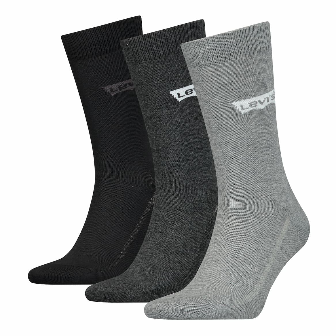 Reguläre Socken Mit Logo - Recycelte Baumwolle – Grau Kombi – 39-42