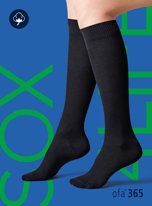 Unisex Stützstrümpfe Aus Baumwolle - Schwarz - 45-47
