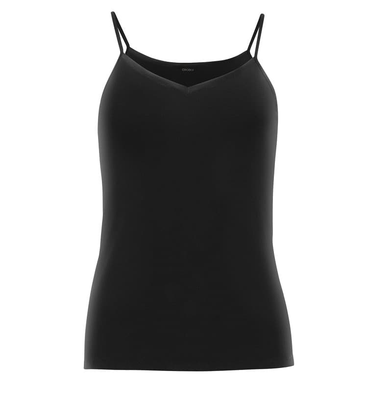Perfektes Baumwolloberteil - Satinierter Rand – Schwarz – Xl
