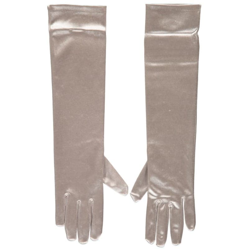 Gala-Handschuh 40 Cm Aus Satin – Silber
