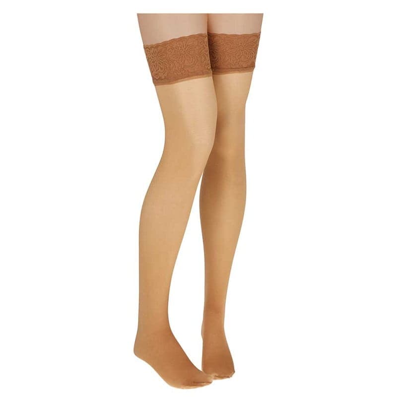 20 Denier Stay-Up-Strumpf Mit Silikon – Amande – L-Xl
